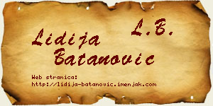 Lidija Batanović vizit kartica